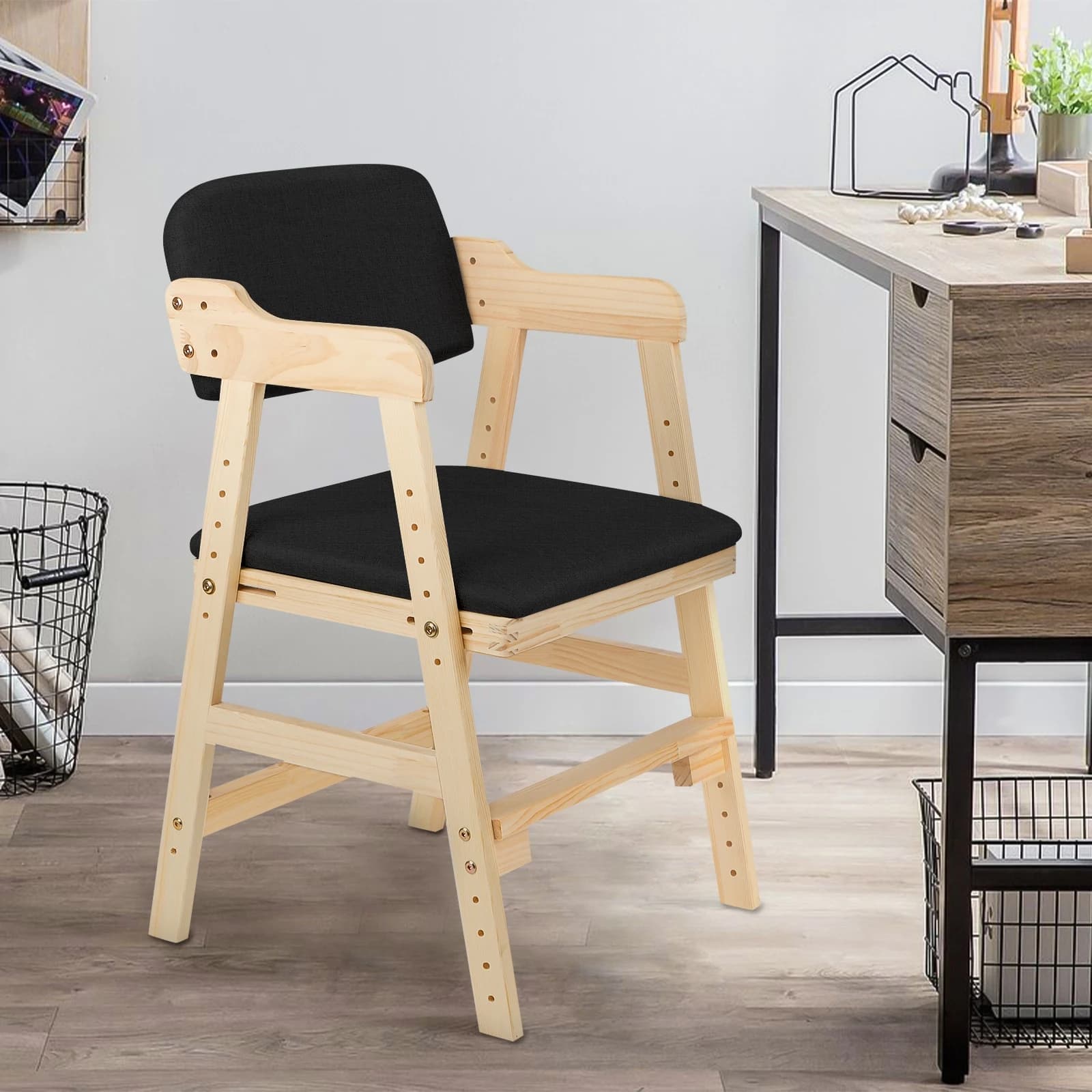 Chaise grandissante bois de pin 6 hauteurs